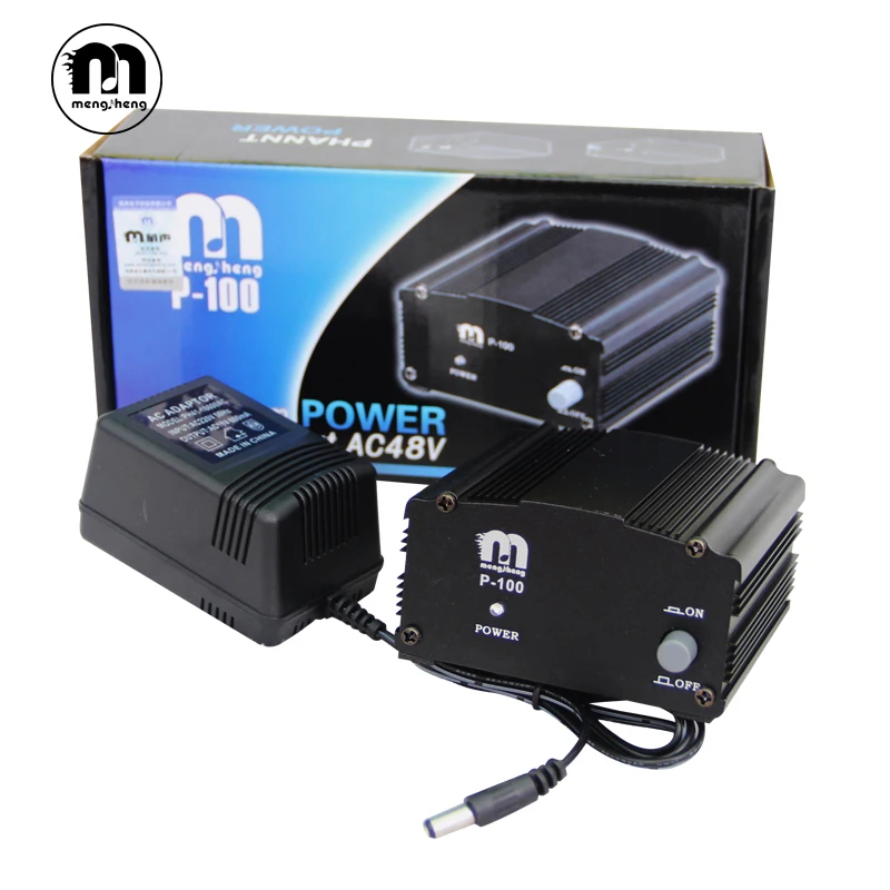 MS Channel 48V Phantom Power Supply+Adapter+XLR Audio