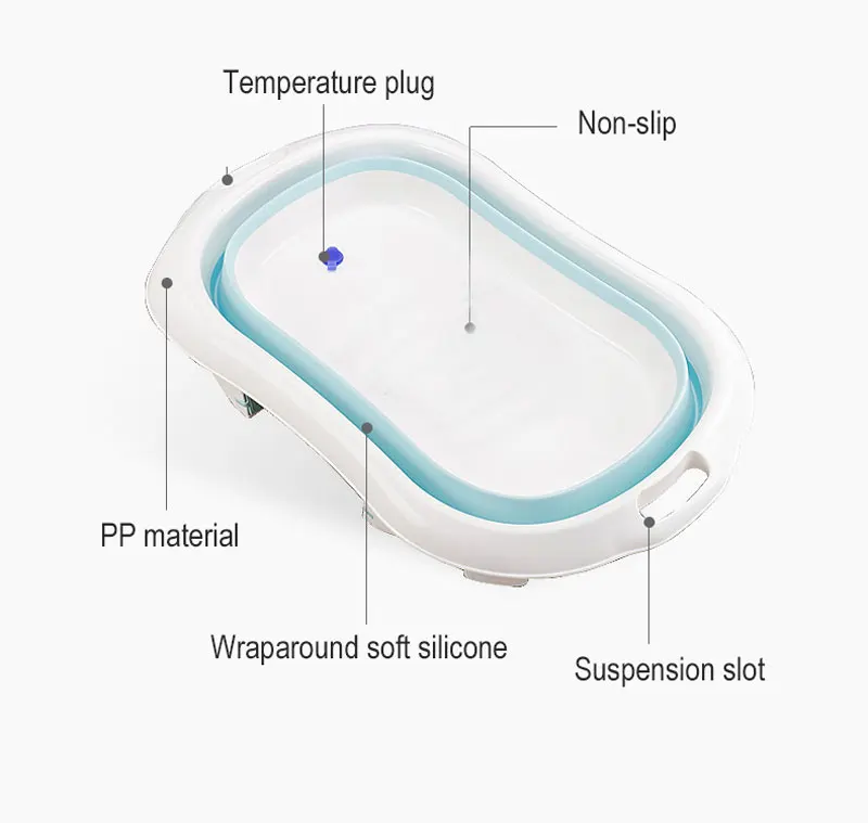 Newborn Baby Folding Bath Tub Baby Swim Tubs Bath Body Washing Portable Foldable Children Eco-friendly Non-Slip Safe Kid Bathtub