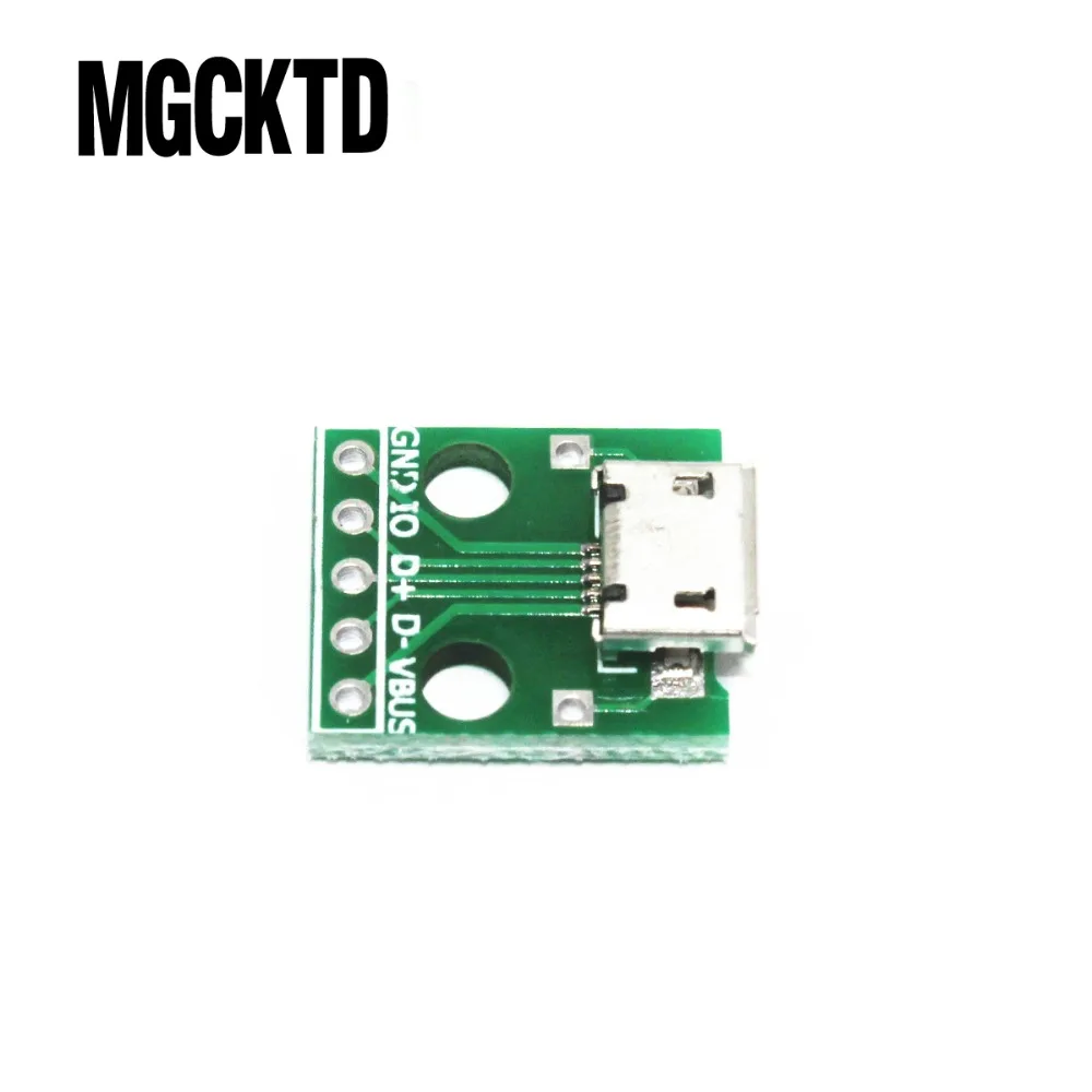 Новый 10 шт. MICRO USB Для DIP адаптера 5pin гнездовой разъем конвертер печатной платы
