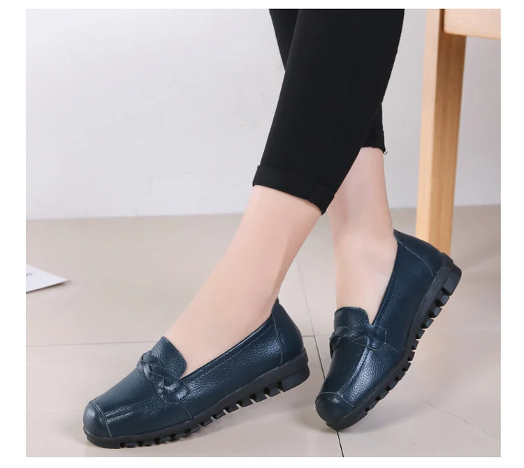 AH 2669-2019 Spring Autumn Women Flat Shoes Genuine Leather Woman Shoe-21