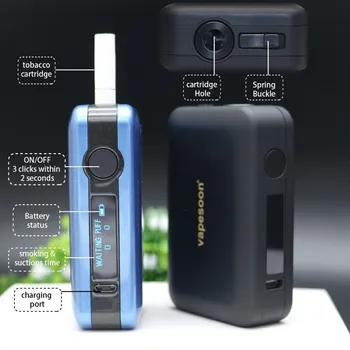 

LTN Box E- cigarette improved version with 1800mah Battery OLED display pin-style heating vape kit fit Tobacco cartridge mod