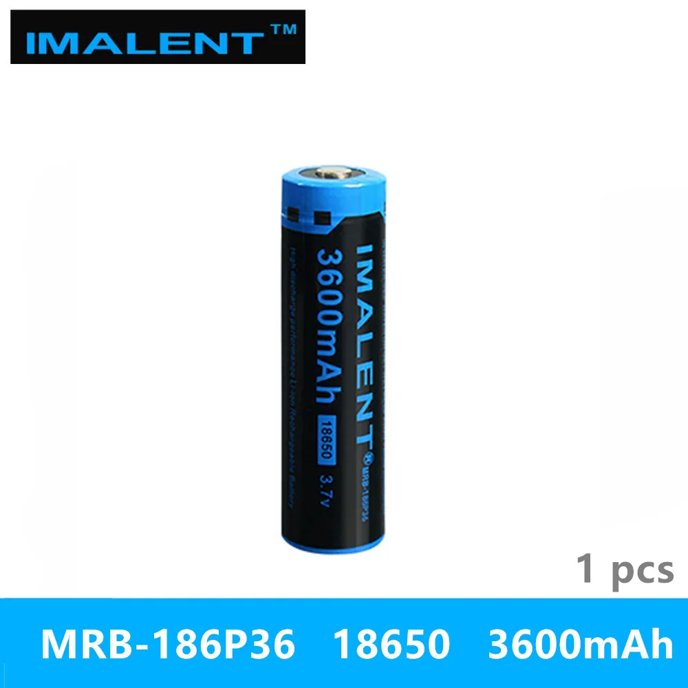 1 шт. IMALENT 18650 3600 мА/ч, MRB-186P36 3,7 в литий-ионная аккумуляторная батарея высокой производительности для большого потока энергии светодиодный фонарики