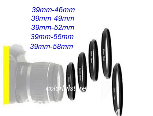 5 шт. от 39 мм до 46mm-49mm-52mm-55mm-58mm 46 49 52 55 58 металлическое ступенчатое кольцо для