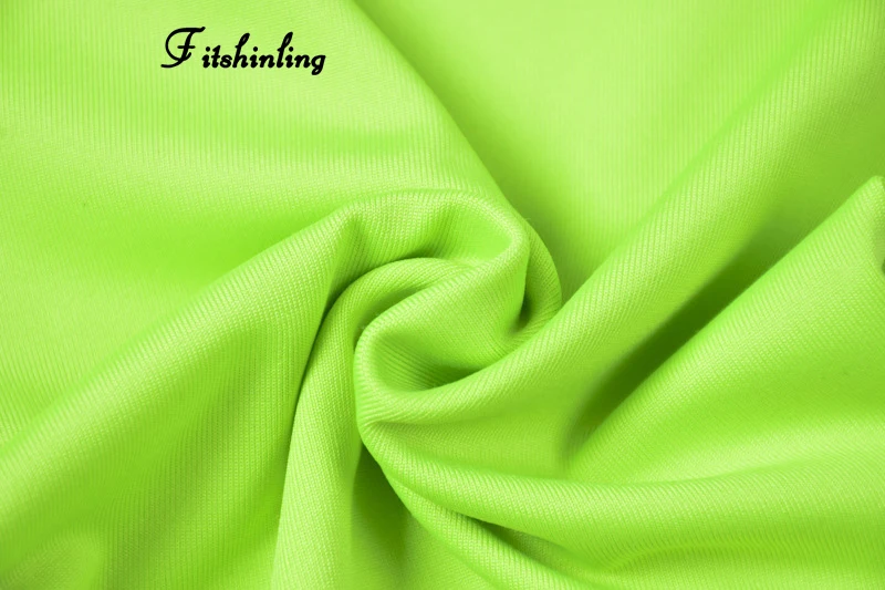 Fitshinling Neon green biker shorts bra tracksuit women fitness sexy hot street two piece set athleisure bodybuilding outfits