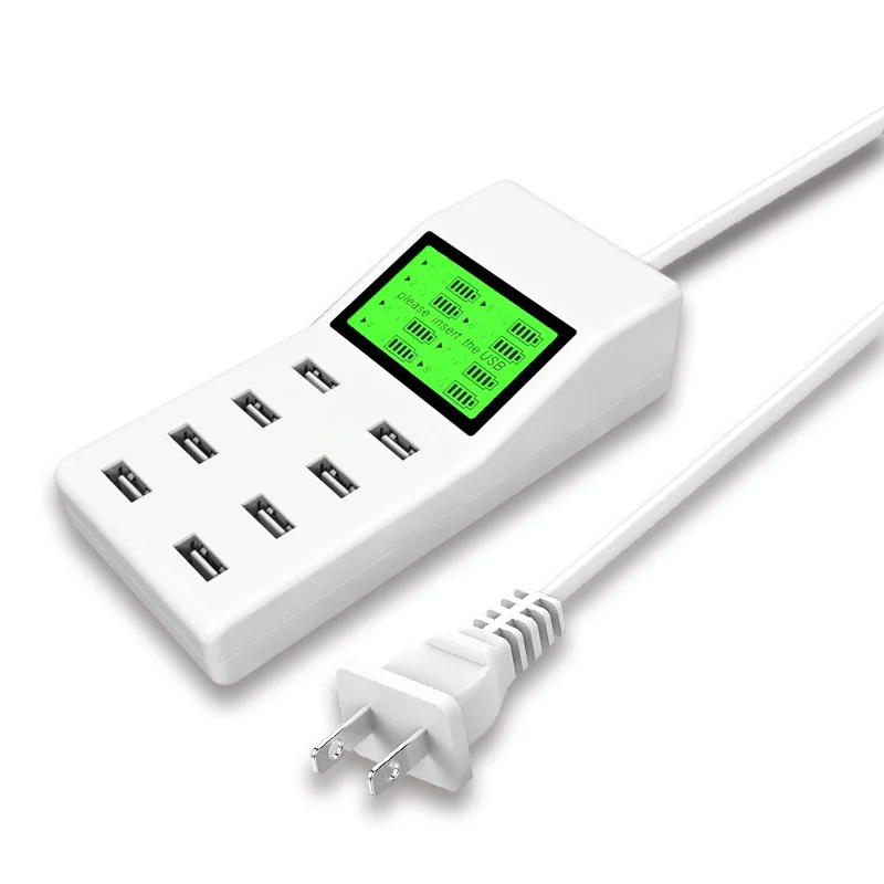 Universal Smart Multi USB Charger LED Display Charging station Tablet Adapter Desktop Socket Smartphone Power Charger 8 Ports