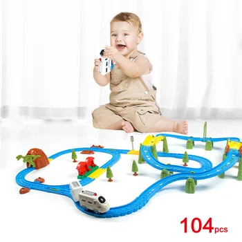 

Electric Train Puddle Jumper Assembling Children Toys Vehicle Track Car Puzzle Toys Birthday Gift For Children