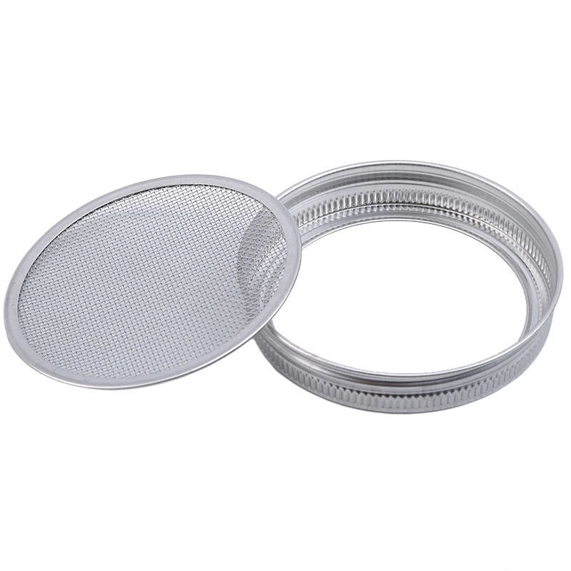 

Silver Stainless Steel Drain Strainer Filter Net Cover Seed Screen Sprouting Lids For Round Mouth Canning Jar Kitchen Tools