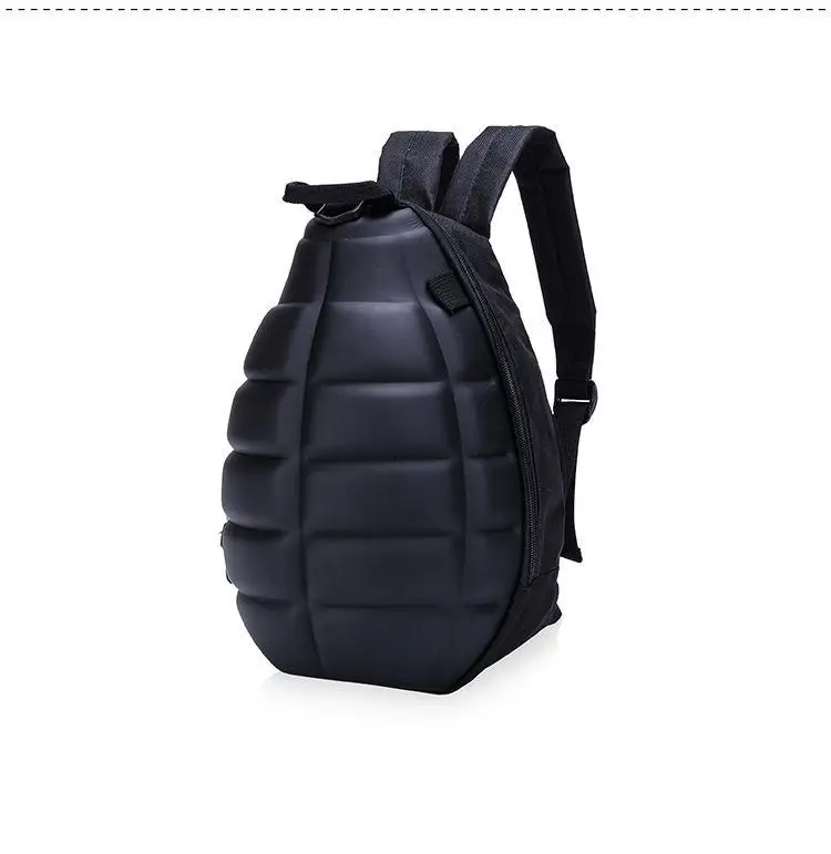 Hand Grenade Backpack Canvas Turtle Shell Style Shoulder Bag Men Women Rucksack 