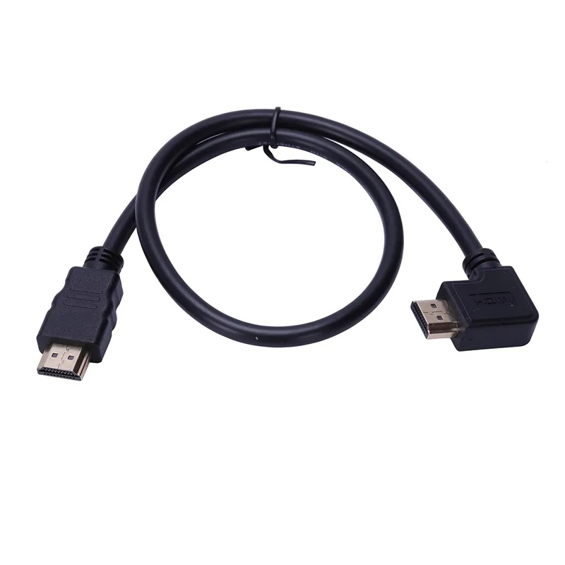 90 градусов прямой угол А к Hdmi 2,0 высокоскоростной кабель, Позолоченный разъем, 18G, поддержка Ethernet, 3D, 4K и возврат звука - Цвет: Black