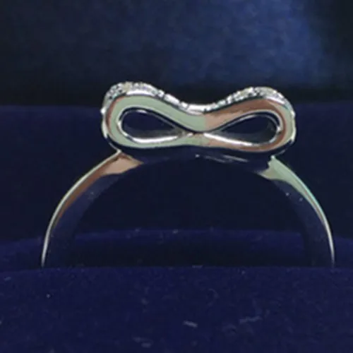 S925 серебряное кольцо бантом вызвало микро проложили химическое Diamant женский кольцо из белого золота Цвет Юбилей ювелирные изделия