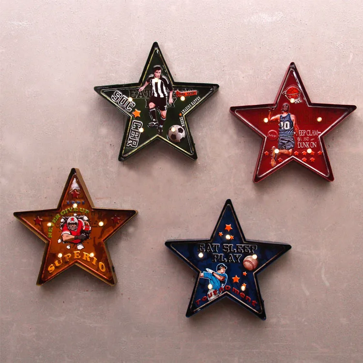 

LED Five-pointed Star Light Wall Lighting Glitter Restaurant KTV Bar Network Wall Coffee Decorations Night Light Hanging Lamps