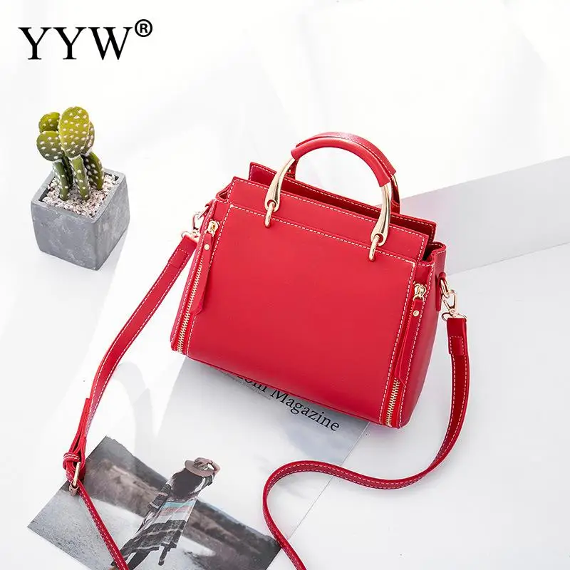 Женская модная сумка в популярном стиле, Большая вместительная ручная сумка с верхней ручкой, маленькие женские вечерние сумки для покупок, сумка-тоут зеленого и черного цвета, сумка на плечо - Цвет: red