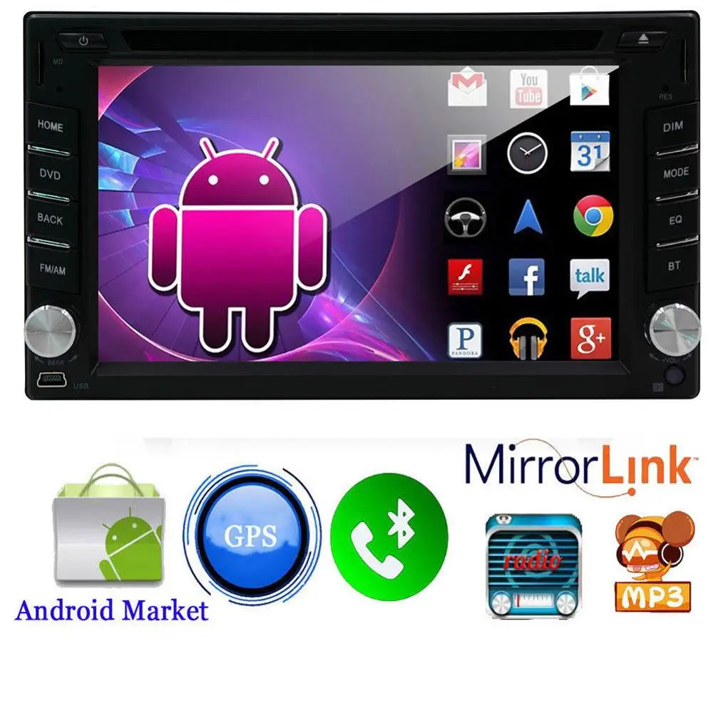 Android 5 1 In-dash 2 Din 6 &quotголовное устройство Автомобильный DVD стерео GPS Радио RDS Touch FM |
