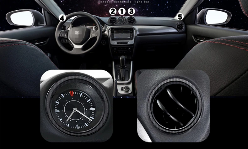 Автомобильный Стайлинг, автомобильная приборная панель, розетка, специальная АБС хромированная рамка, украшение интерьера, авто аксессуары для Suzuki Vitara