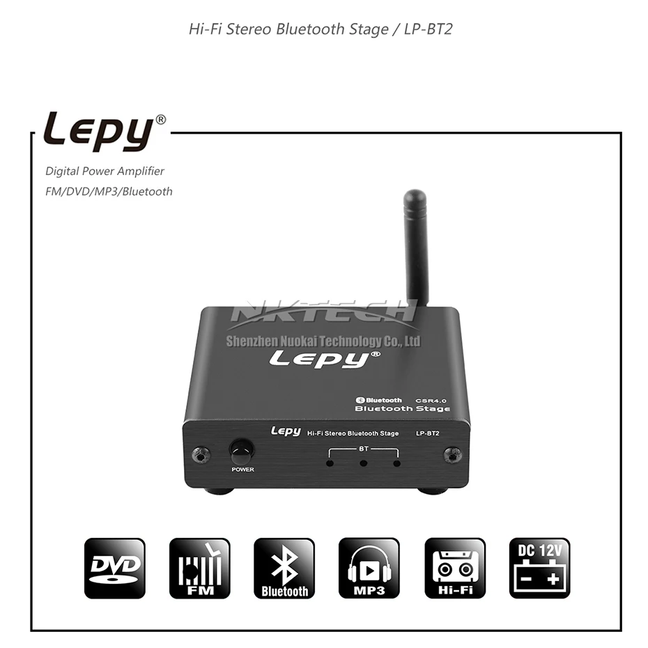 LP-BT2 Lepy Hi-Fi стерео Bluetooth стадии декодер приемник соответствия аудио и цифровой стерео Мощность усилитель FM DVD MP3 CSR4.0