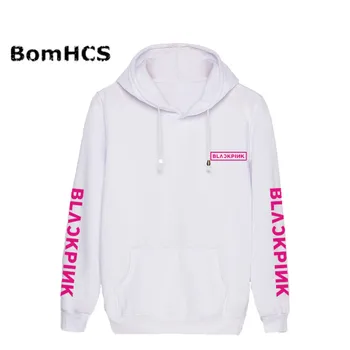 

Kpop Blackpink Unisex Cotton Pullovers Hoodies Fans Letter Printed Sports Tops Outwear (Black Pink Grey Red Yellow White )
