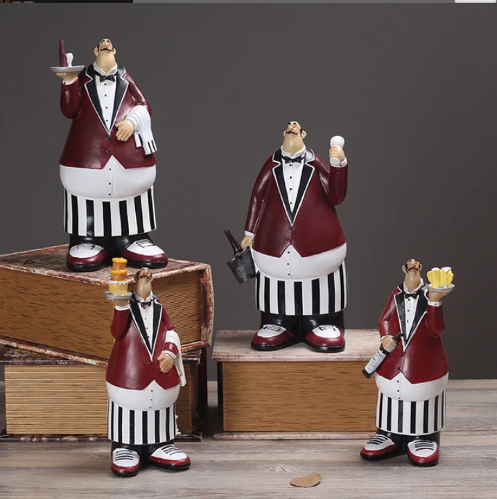 Cute chef Resin Figurine Creative kitchen Crafts European Style for