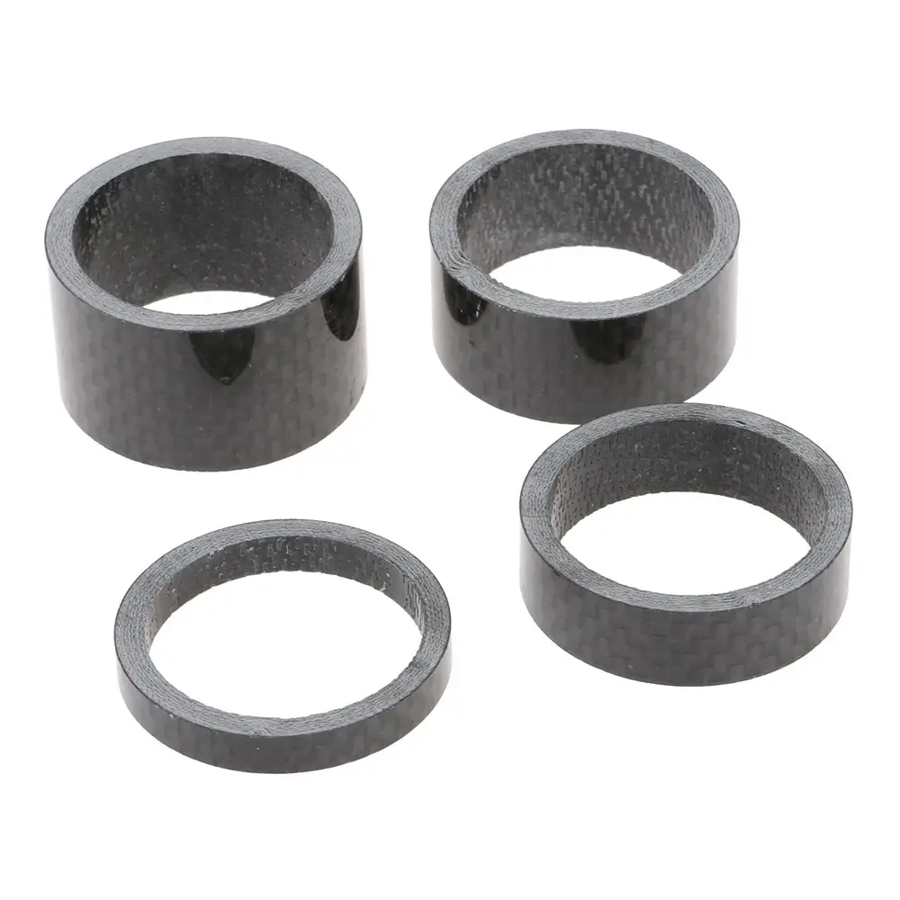 Bicycle Fiber Kit Headset 4pcs Glossy Full 1//8/" Spacer Stem 3k Washer 1 bike