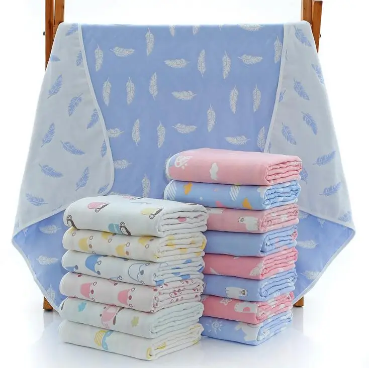 Couverture de bébé véritable à 6 couches | Nouvelle collection, 100% coton, 110x110CM, enveloppe, enveloppée, Super douce, couches de literie, pour enfants nouveau-né, 523123