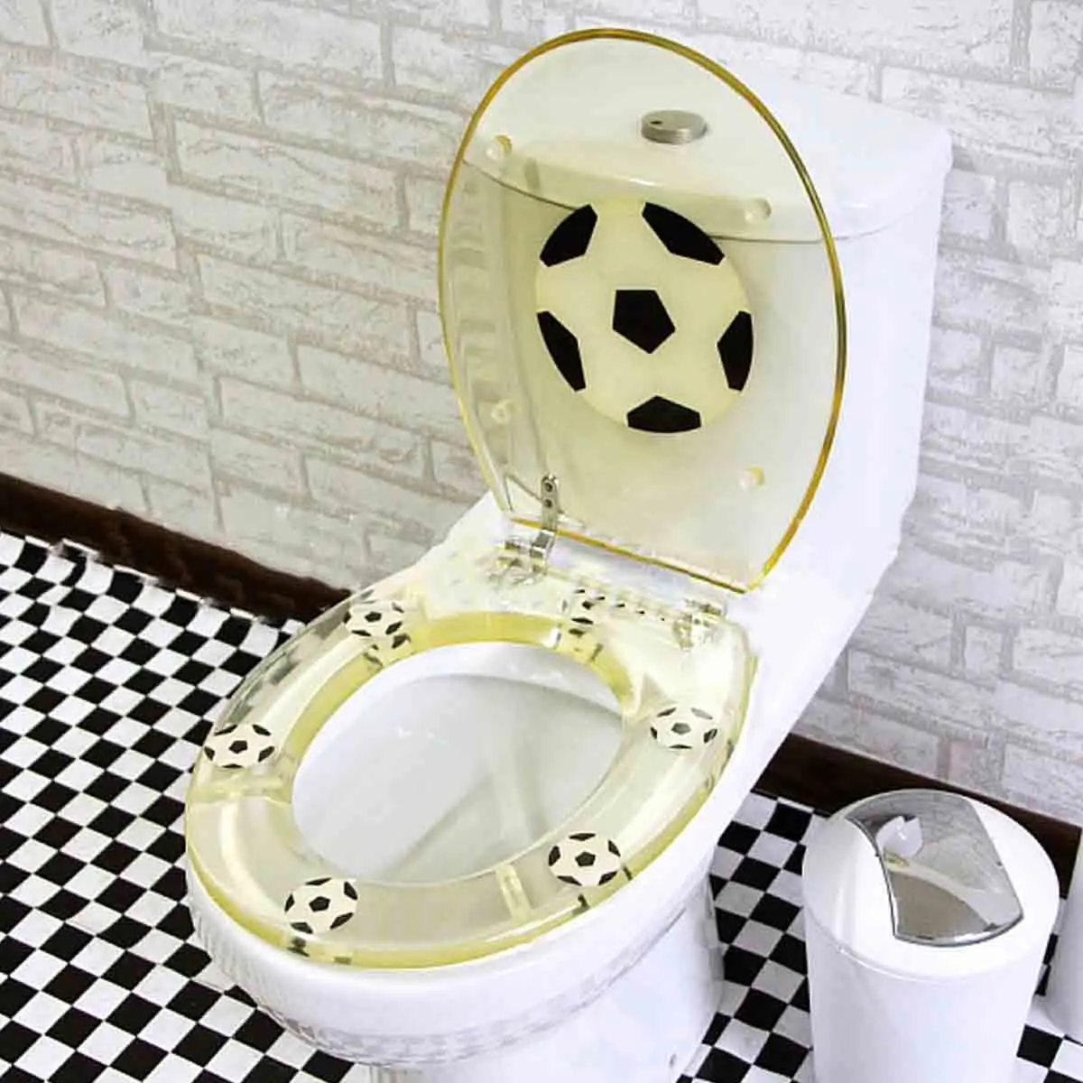 

Football Medium Density Fiberboard MDF Toilet Seat Cover Slowly Drop Bathroom Toilet Lid Bathroom Seat Replacement Accessories