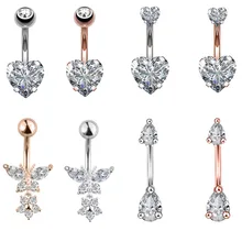 1 шт. модные стильные кольца для пупка Кристалл хирургические стальные ювелирные изделия в форме банана Пирсинг живота кольца сексуальные настоящие пирсинг пупка