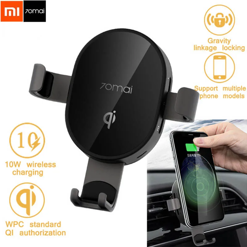 

Origial Xiaomi 70mai Qi Intelligent Sensor Mobile Phone Car Stand For iPhone X XR Xs Samsung Wireless Charging Phone Car Holder
