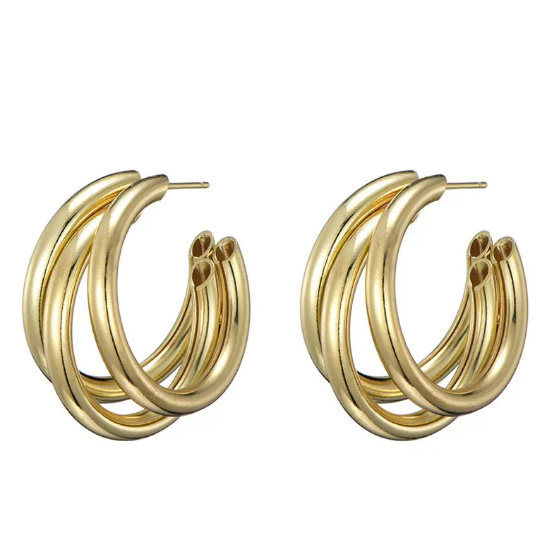 Модные золотые серьги-гвоздики для женщин, ювелирные изделия, Винтажные серьги с узлом, геометрические Золотые Серебряные Серьги Brincos