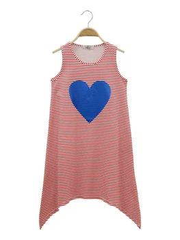 

Dress sleeveless striped with heart