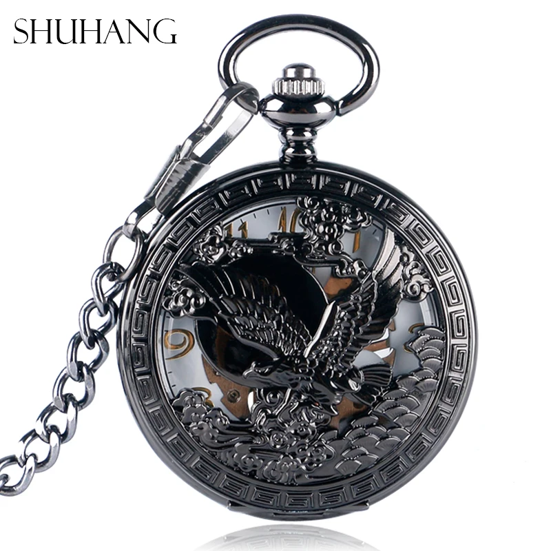 SHUHANG часы для медсестер крутые Механические карманные Flying Eagle Hawk с каркасом