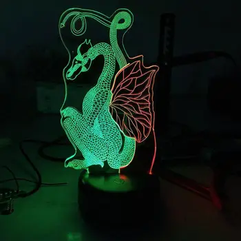 

Led 3d Small Dragon Desk Lamp For Living Room Creative Seven Color Touch Tv Filled Table Lamp For Bedroom