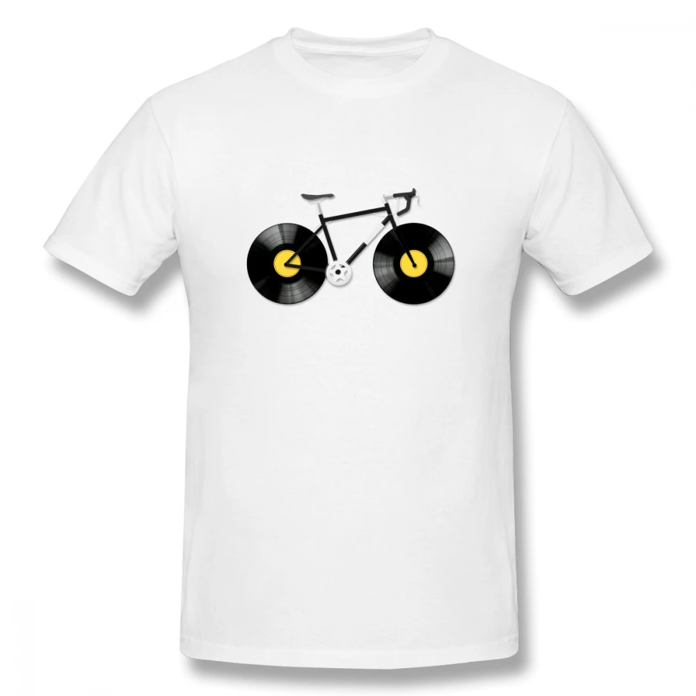 cheap Music Disc T Shirt Hipster Vinyl Bikeer Tee For Male Novelty Custom For Male 100% Cotton Homme Tee Shirt