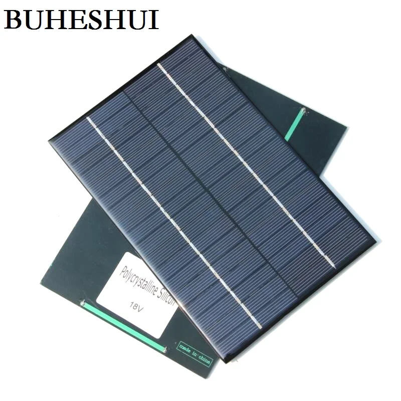 

BUHESHUI 4.2W 18V Solar Cell Polycrystalline Solar Panel For 12V Battery Diy Solar Charger 200*130*3MM Study10pcs/lot Wholesale