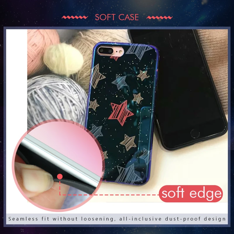 Yikola soft TPU silicon phone case for iPhone 7 case for iPhone x blue light cover for Apple iPhone 7 8 6 6S plus shell coque  4