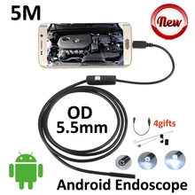Змея Труба Инспекции 5 М Android Micro USB Камеры Эндоскопа 5.5 мм 3.5 М 2 М 1 М Гибкие Android OTG USB Камеры Бороскоп