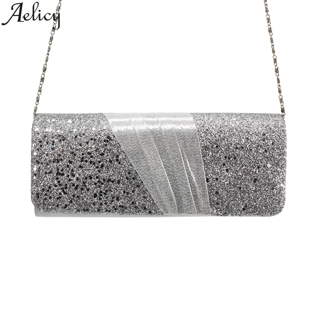 

Aelicy 2019 Fashion Women Sequins Ribbons Bag Cocktail Party Bag Chain Phone Bag Evening Bag Tote Purses And Handbags Luxury