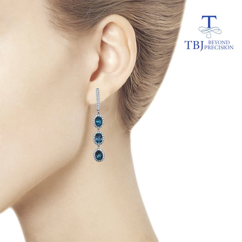 Женские серьги из серебра 925 пробы TBJ ювелирные украшения с натуральным