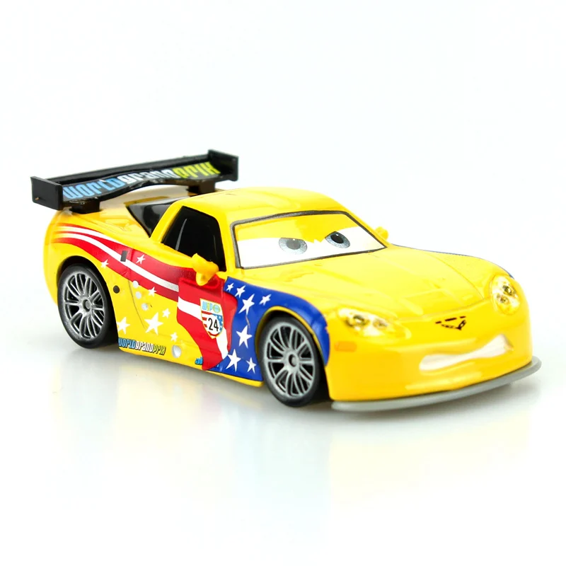 Disney Pixar Cartoon Car Американский гонщик Jeff Gorvet 1:55 масштаб литье под давлением