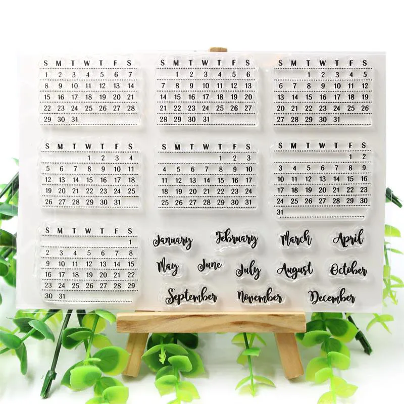 

YPP CRAFT Calendar Transparent Clear Silicone Stamps for DIY Scrapbooking/Card Making/Kids Christmas Fun Decoration Supply