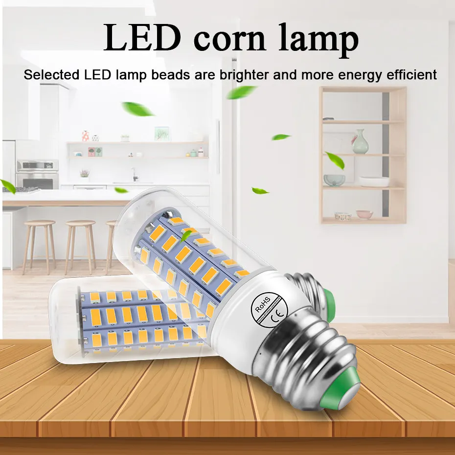 Светодиодная лампа свеча E27 220 В светодиодсветодиодный кукуруза E14 SMD 5730 24 36 48 56 69 72