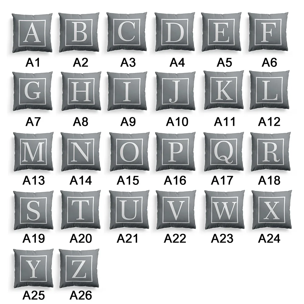 26 букв узор наволочка серый Модный Nordic Стиль мягкое сиденье для стула постельные принадлежности Подушка Наволочка 45x45 см