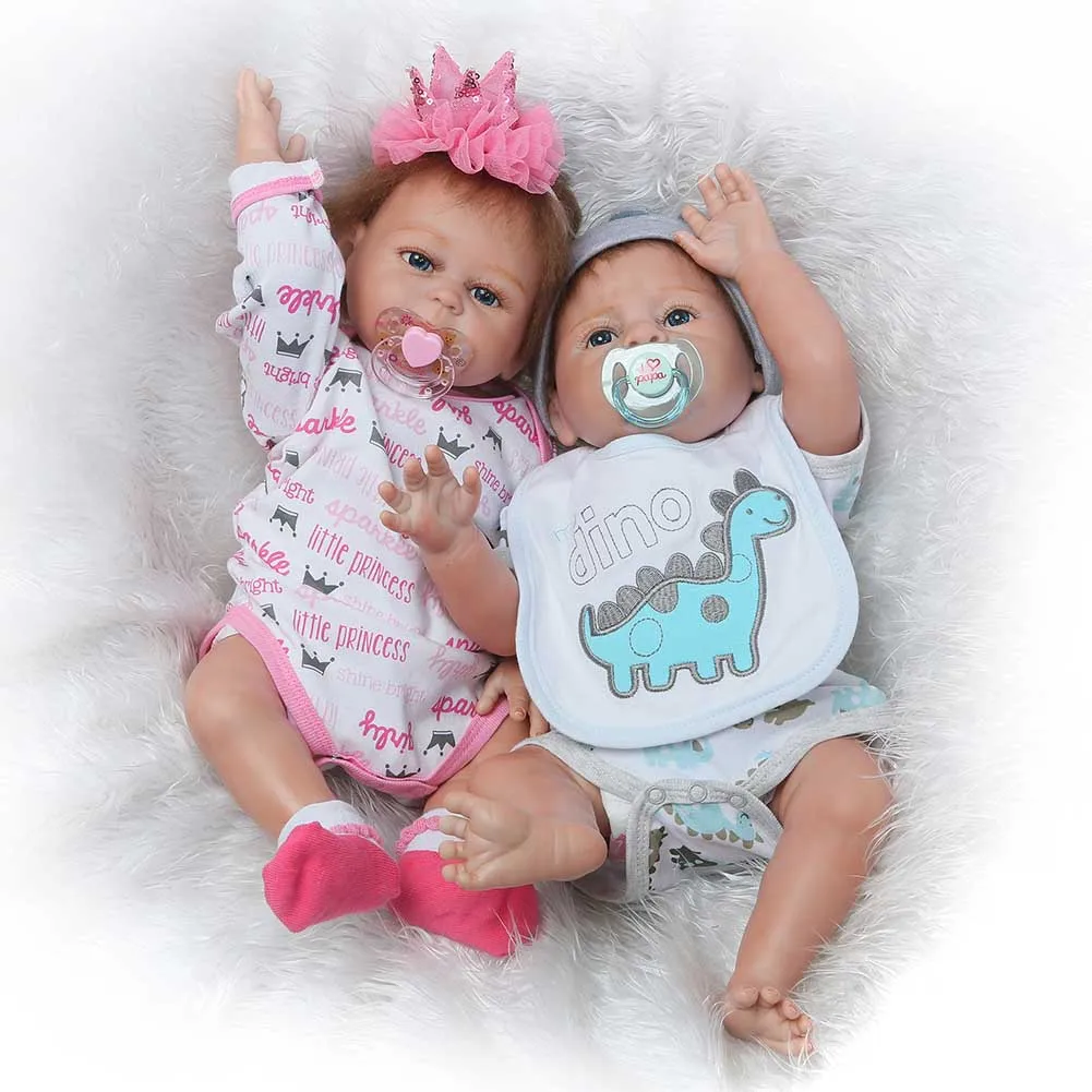 

NPK 18 Inch Reborn Newborn Doll Set Silicone Lifelike Boy/Girl Baby Dolls Kit for Kids Playmat Toy YH-17