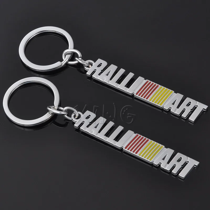 1pc Metal Car Badges Keychain Key Chain Rings Keyring Auto Accessories For  Mitsubishi Lancer Outlander Asx Pajero I200 Ralliart