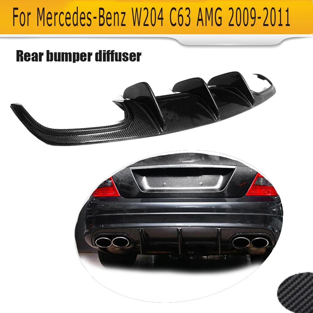 Difusor trasero para Mercedes-Benz W204 C63 AMG 4 puerta solo 2009-2011 A estilo fibra de carbono parachoques spoiler