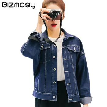 

Spring Autumn Denim Jacket 2019 Vintage Female Slim Jeans Coat Embroidery Bomber Jacket Chaquetas Mujer SY2341