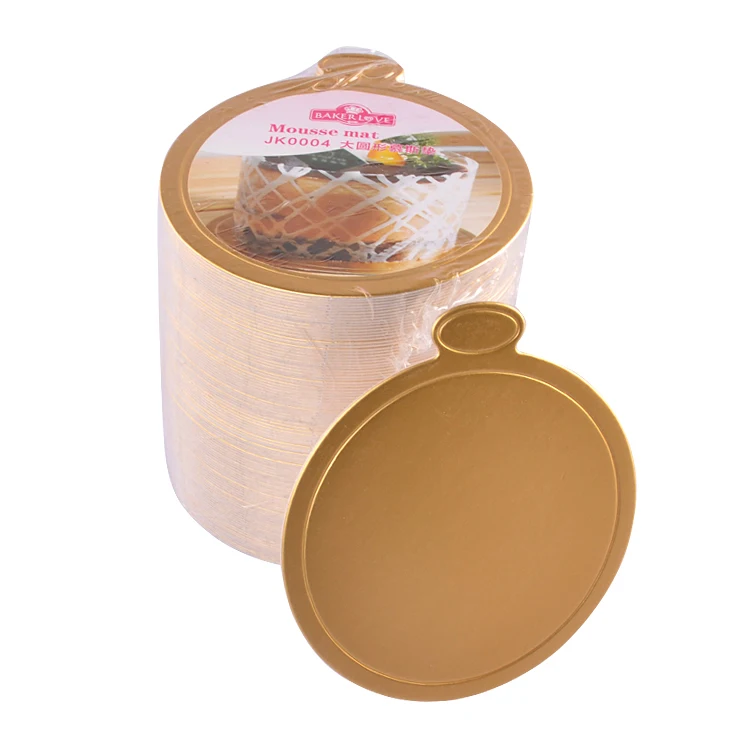 

BAKEST 100pcs per lot Large Round Mousse Mat Golden Cake Cardboard Mat