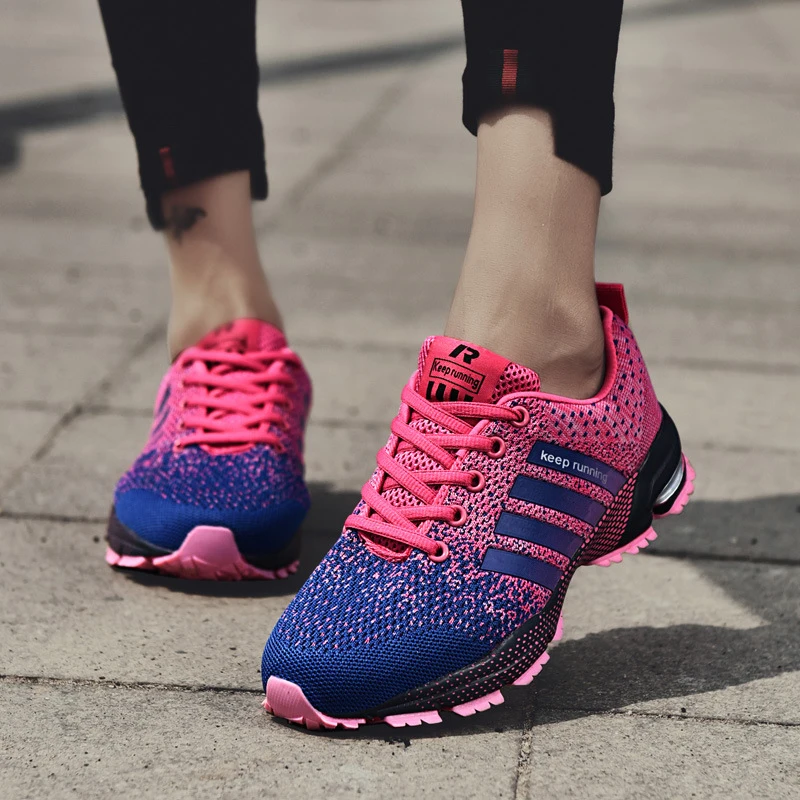 

Cheap Comfortable Gym Sport Shoes Female Stability Athletic Sneakers Flying Woven Air Cushion Women Sport Shoes Tenis Feminino