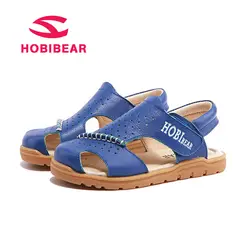 Hobibear для маленьких мальчиков Сандалии для девочек Дети Пояса из натуральной кожи Обувь для малышей дышащая пляжная летняя детская Обувь