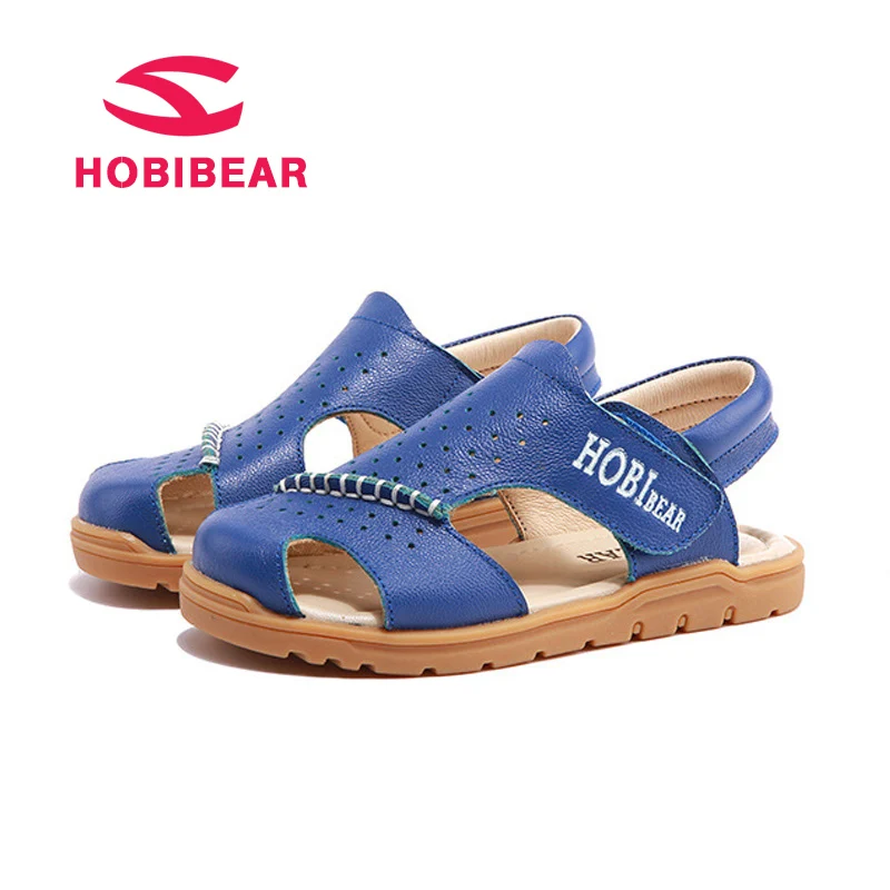 

HOBIBEAR Baby Boys Sandals Kids Genuine Leather Shoes For Toddler Breathable Beach Summer Children Shoes Sport sandalia infantil