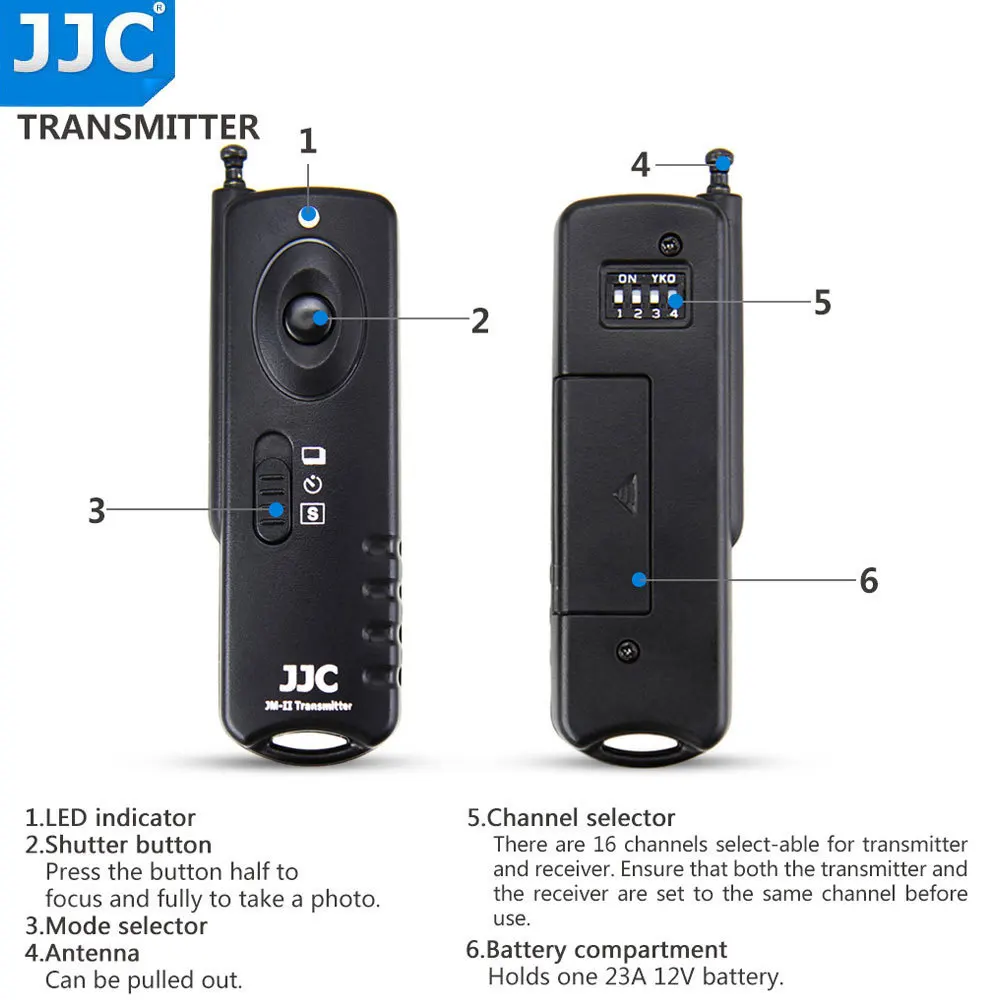 JJC Camera 433MHz Shutter Release Wireless Remote Control for