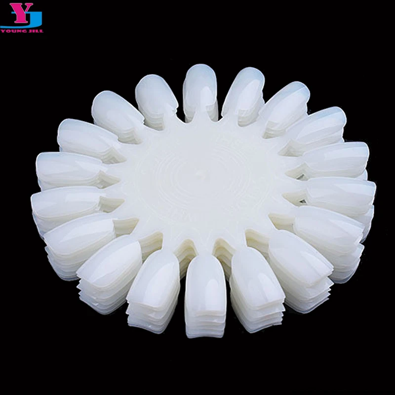 

10Pcs Women Natural White DIY Acrylic False Nail Art Tips Display Practice Polish Wheel Board Tools Fake Nails Beauty Accesories